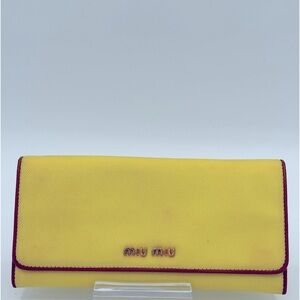 Miu Miu long yellow wallet,
